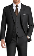 WEEN CHARM Men's 3-Piece Slim Fit Suit Set-2-Button Blazer,Vest & Pants-Formal Wedding,Prom,Party & Business Tuxedo
