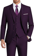WEEN CHARM Men's 3-Piece Slim Fit Suit Set-2-Button Blazer,Vest & Pants-Formal Wedding,Prom,Party & Business Tuxedo