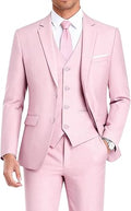 WEEN CHARM Men's 3-Piece Slim Fit Suit Set-2-Button Blazer,Vest & Pants-Formal Wedding,Prom,Party & Business Tuxedo